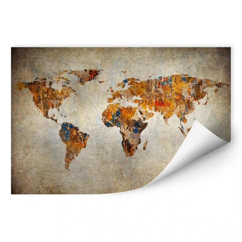 Wallprint Weltkarte - Shabby Chic 