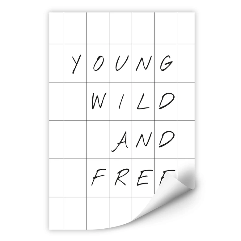 Wallprint mit Raster - Young wild and free 