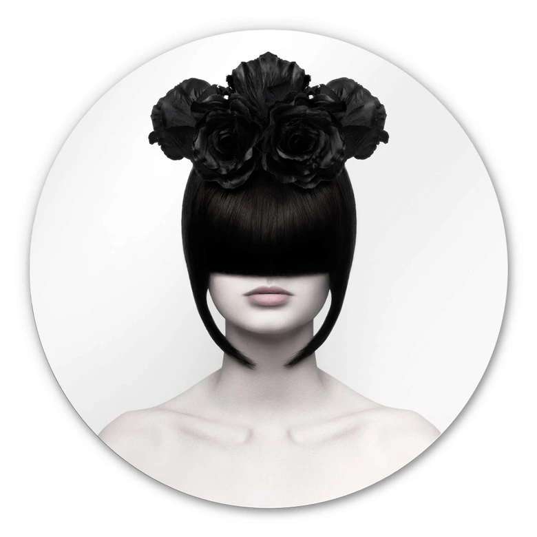 Tableau en Alu-Dibond Nemcekova - Black Widow - Rond 