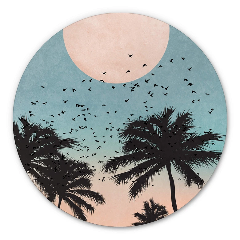 Alu-Dibond rond - Kubistika - Sunset 