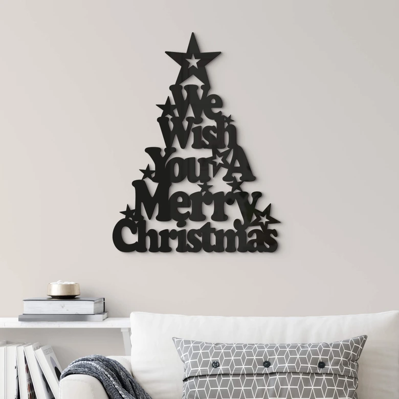 Décoration en verre acrylique We Wish you a Merry Christmas 