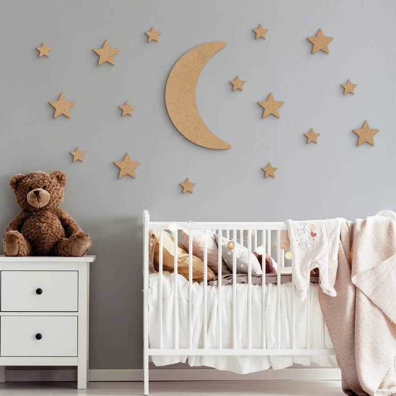 Maan & Sterren MDF Decoratie Kinderkamer 