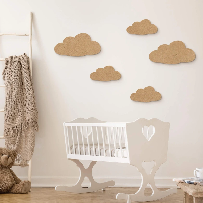 Set de nubes para decoración de habitaciones infantiles (5 piezas) 