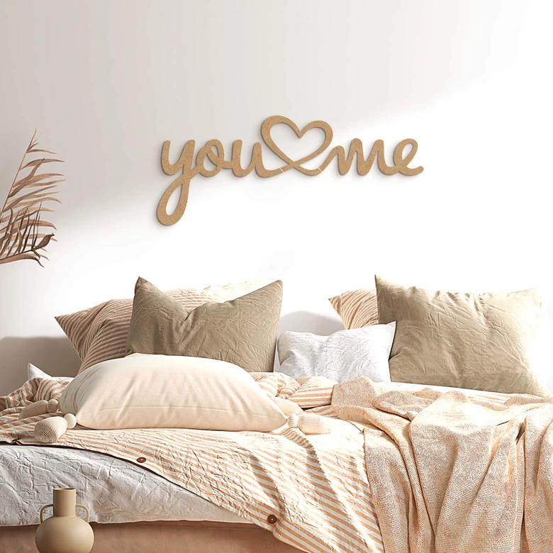 Deko Schriftzug You and me - MDF Natur 