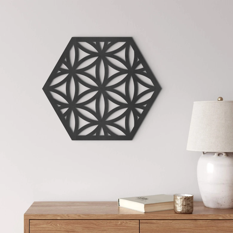 MDF - Holzdeko - Hexagon Blume des Lebens 