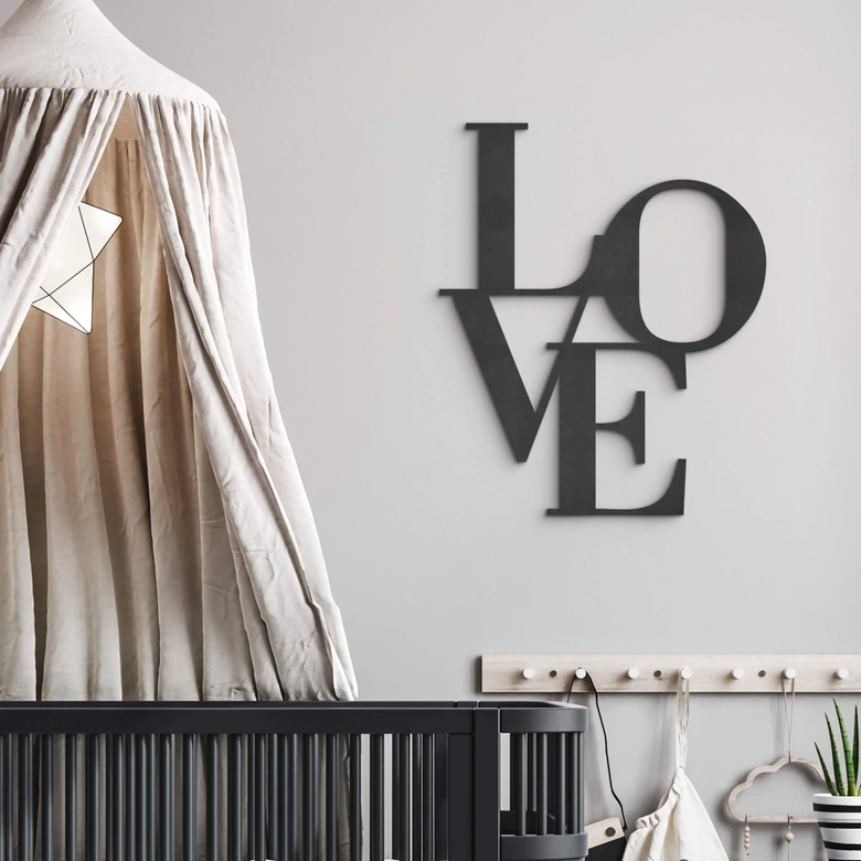 MDF Holz Schriftzug Love modern 