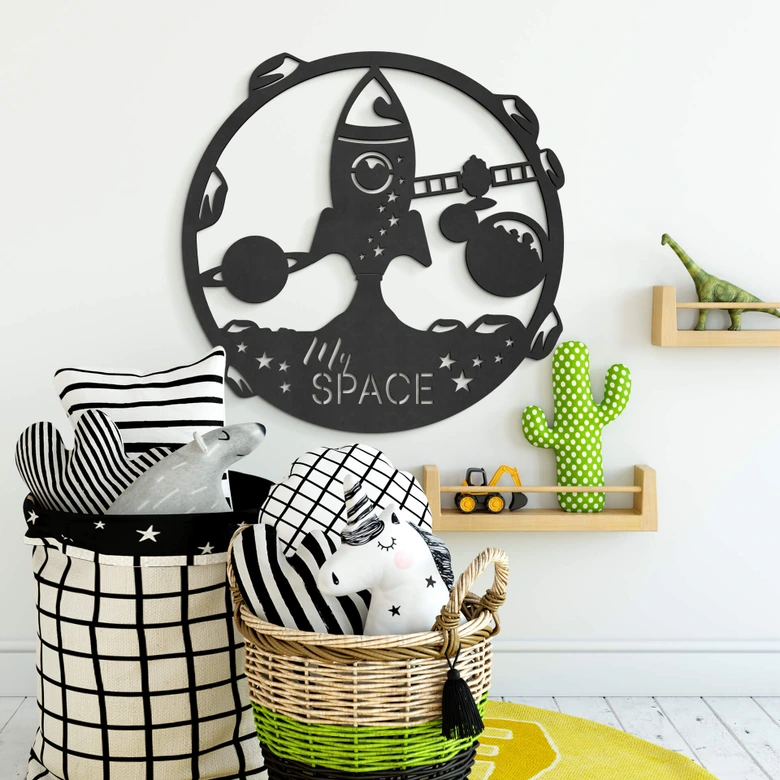 MDF - Holzdeko - My Space Rakete 