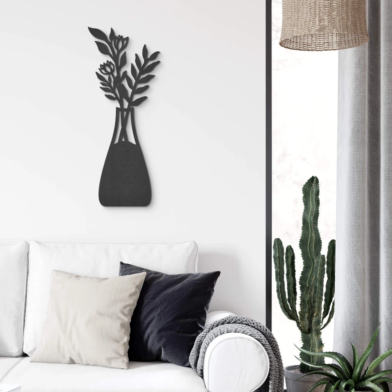 MDF Blumendeko - Strauß in Vase 