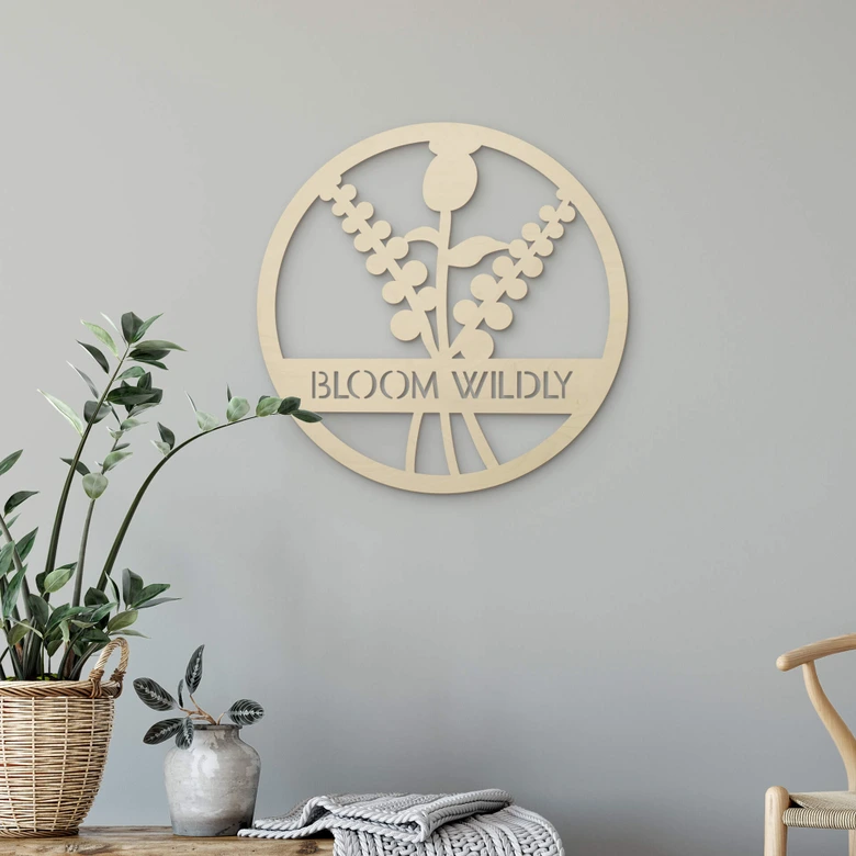 Holzdeko Pappel - Blumen im Kreis - Bloom Wildly 