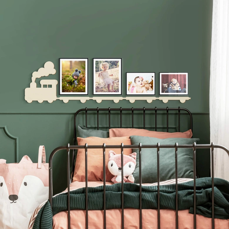 Drewniana topola artystyczna - lokomotywa (5 sztuk) 