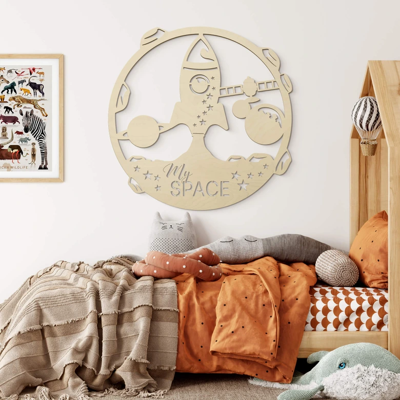 Holzdeko Pappel - My Space Rakete 