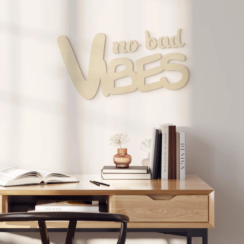 Décoration en bois placage peuplier - No bad Vibes 