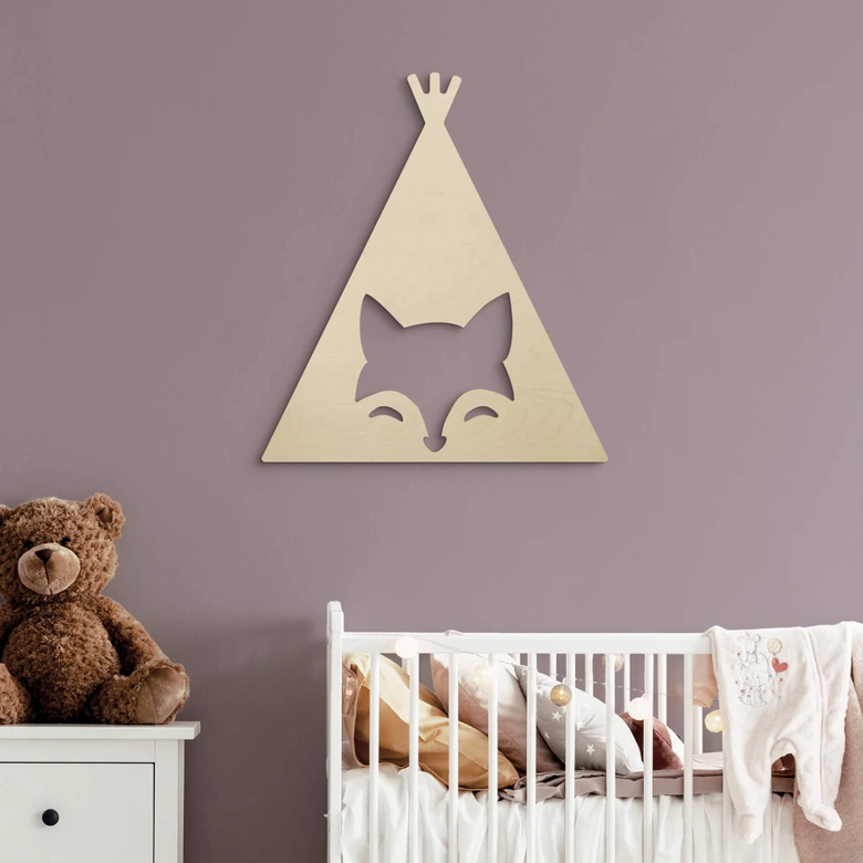 Holzdeko Pappel - Tipi - Fuchs 
