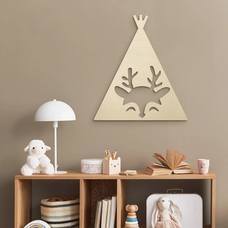 Holzdeko Pappel - Tipi - Reh 