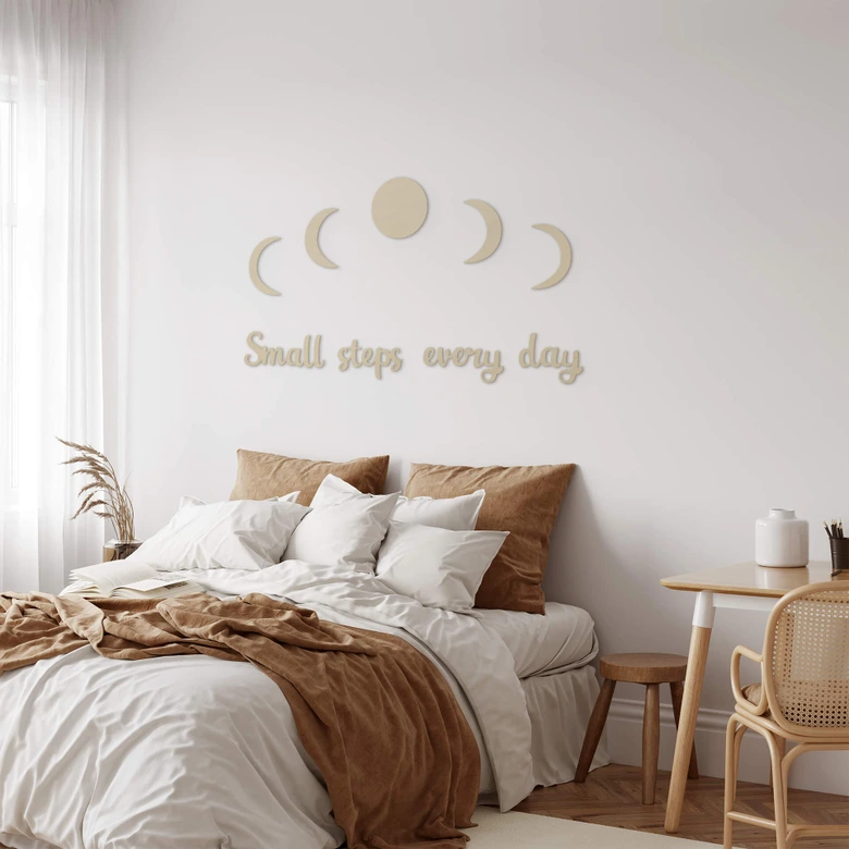 Wanddecoratie Populierenhout - Small Steps Every Day 