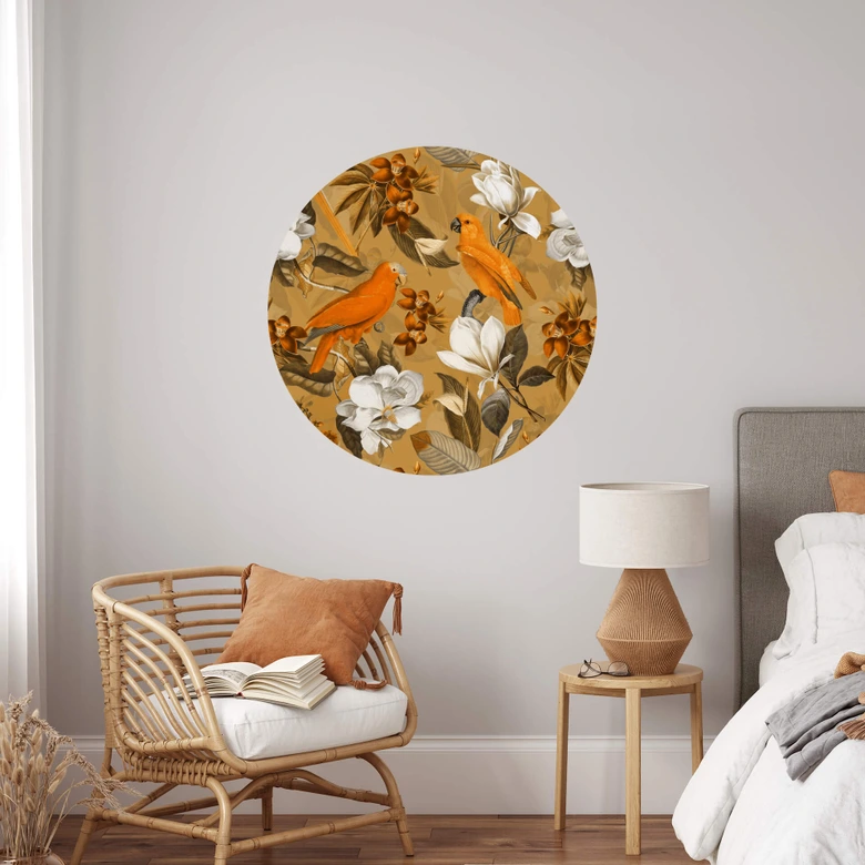 Wallsticker UN Design - Tropisk okker - Rund 