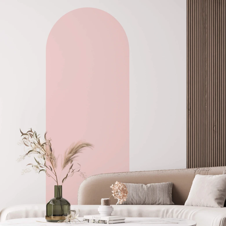 Sticker Mural Arc en plein cintre étroit Rosé 