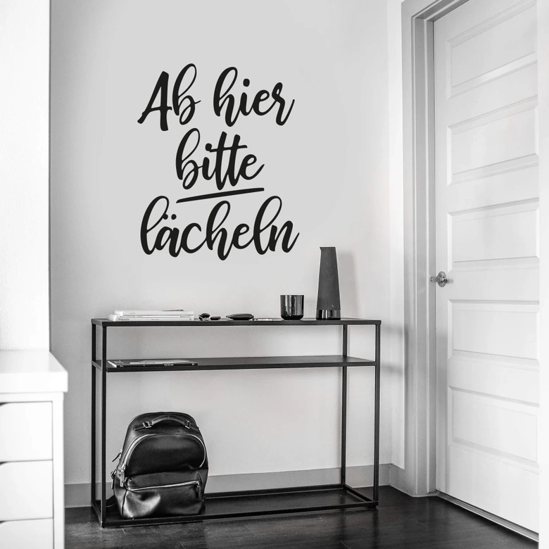 Wandtattoo Ab hier bitte lächeln 