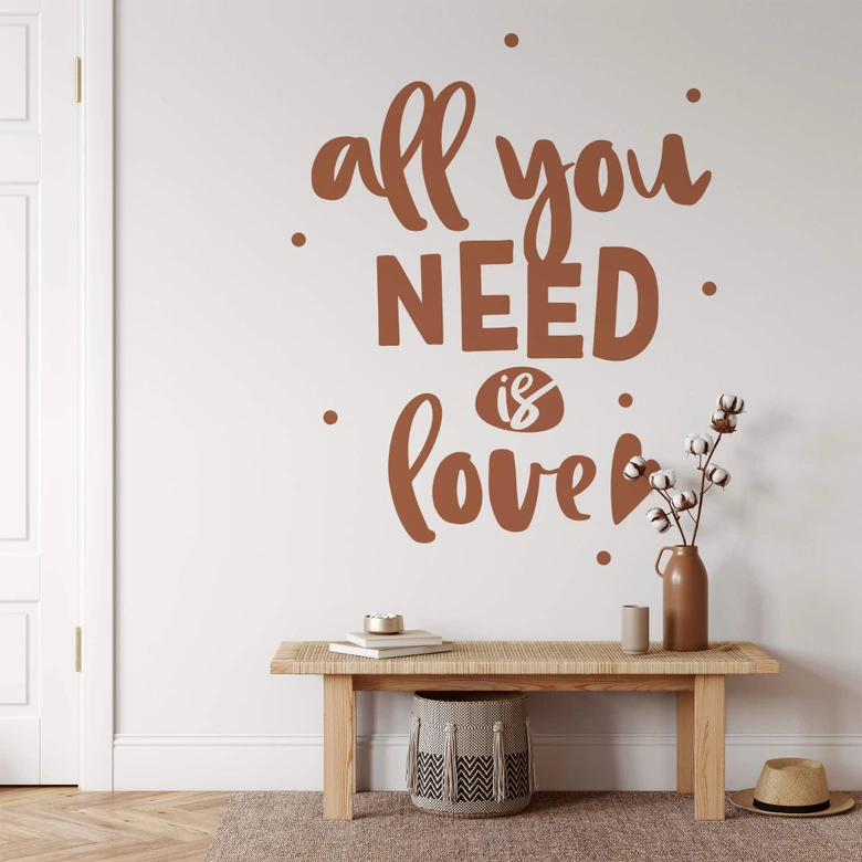 Wandtattoo All you need is love Schriftzug 