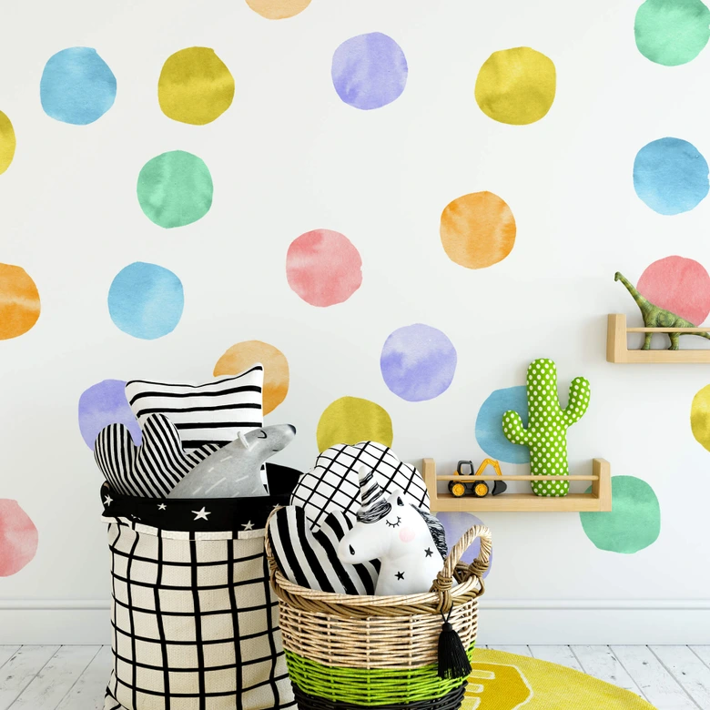Muursticker Aquarel Stippen 