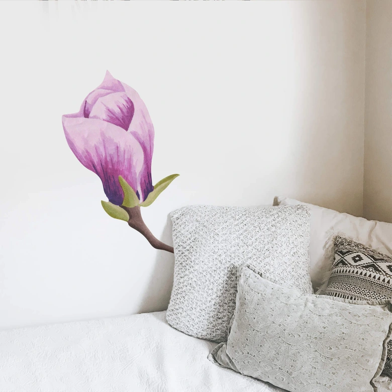 Wandtattoo Aufblühende Magnolienknospe Watercolor 