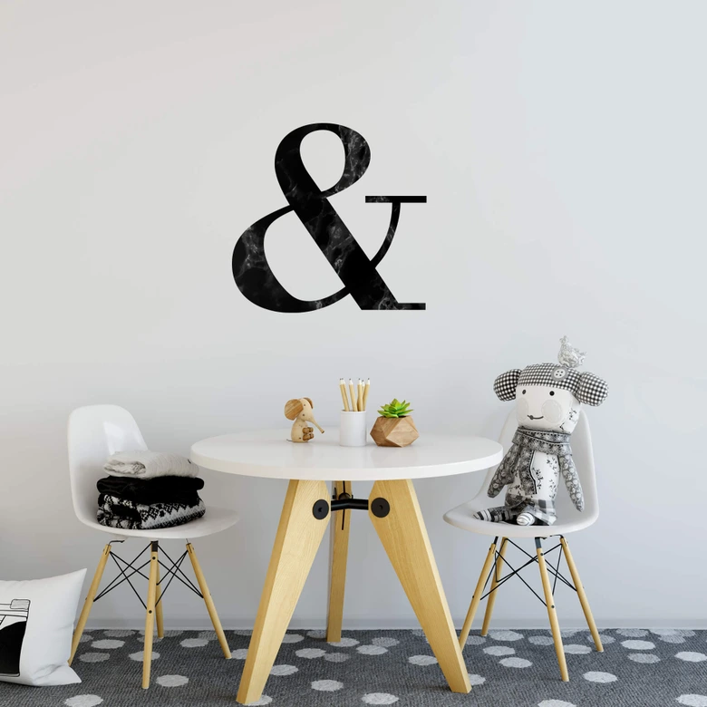 Wandtattoo-  Black Marble Ampersand 
