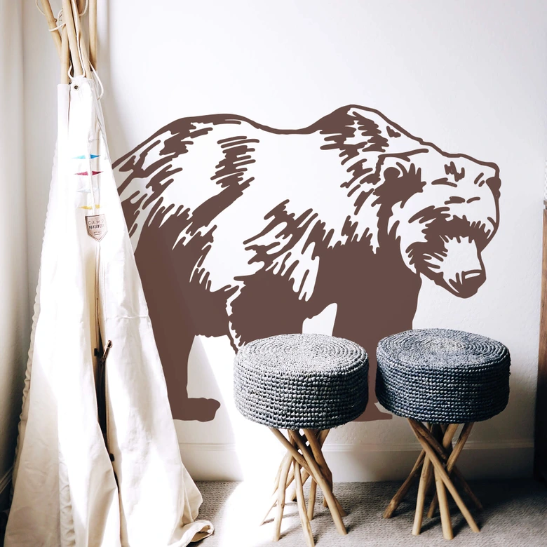 Wandtattoo Braunbär Silhouette 
