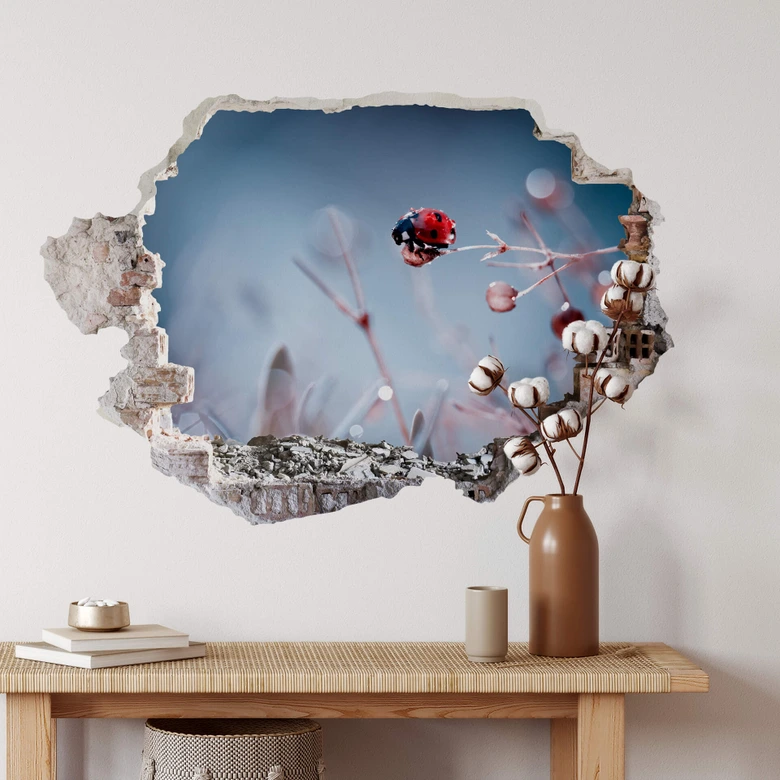 3D Muursticker Bravin - Lieveheersbeestje 