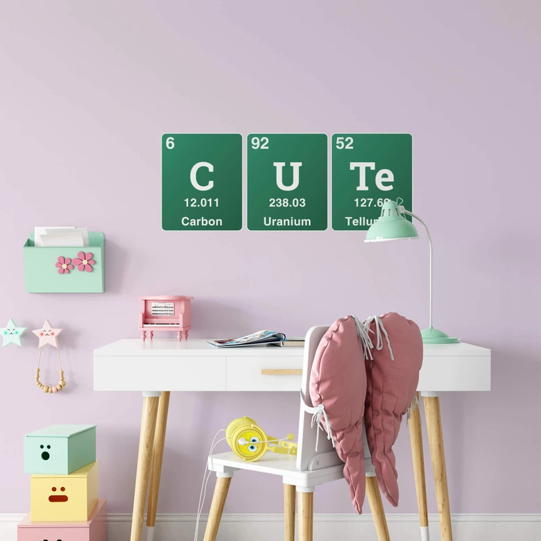 Wandtattoo Cute - Wort aus dem Periodensystem 