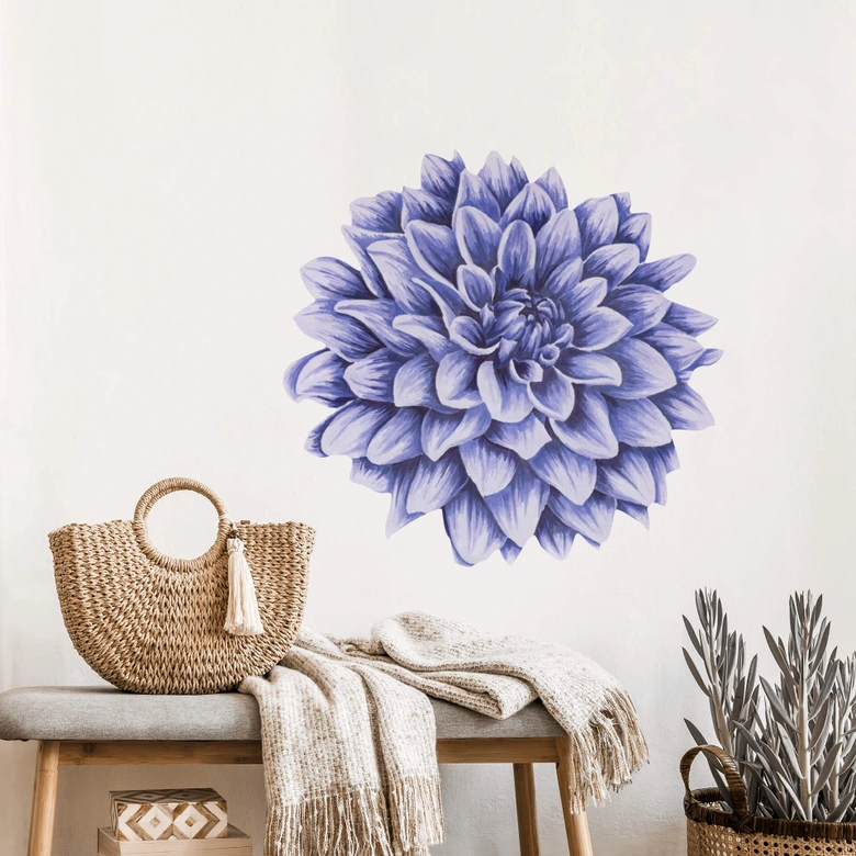 Wandtattoo Dahlienblüte lila Watercolor 