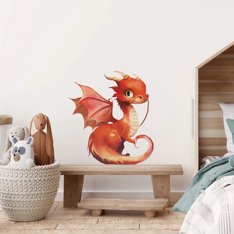 Wallsticker De små drager - Flämmchen 