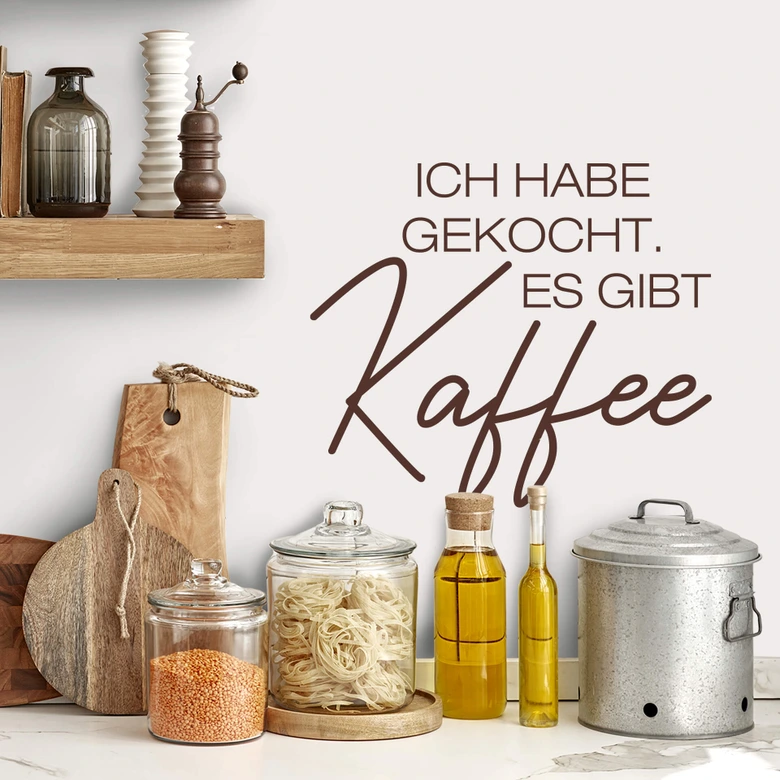 Wandtattoo Es gibt Kaffee 