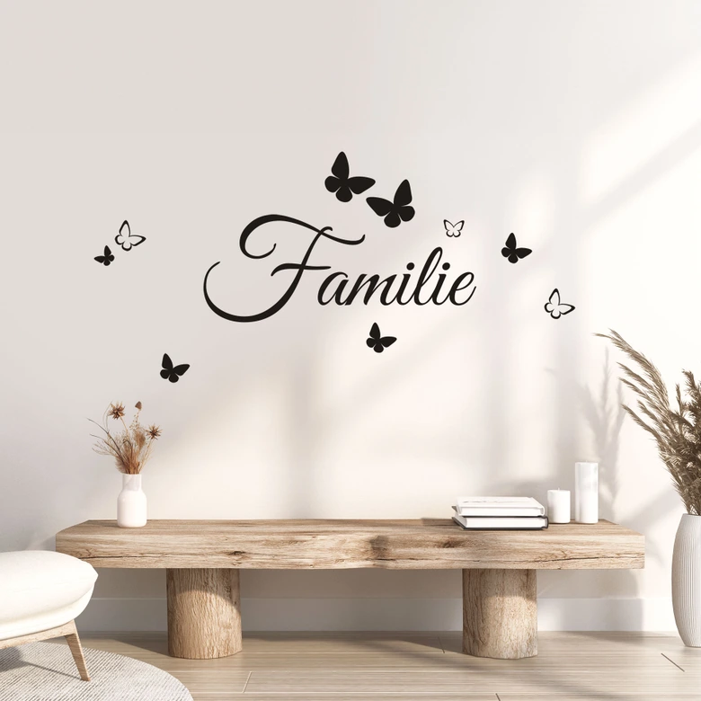 Saying Wall sticker family with butterflies | Living room wall sticker 