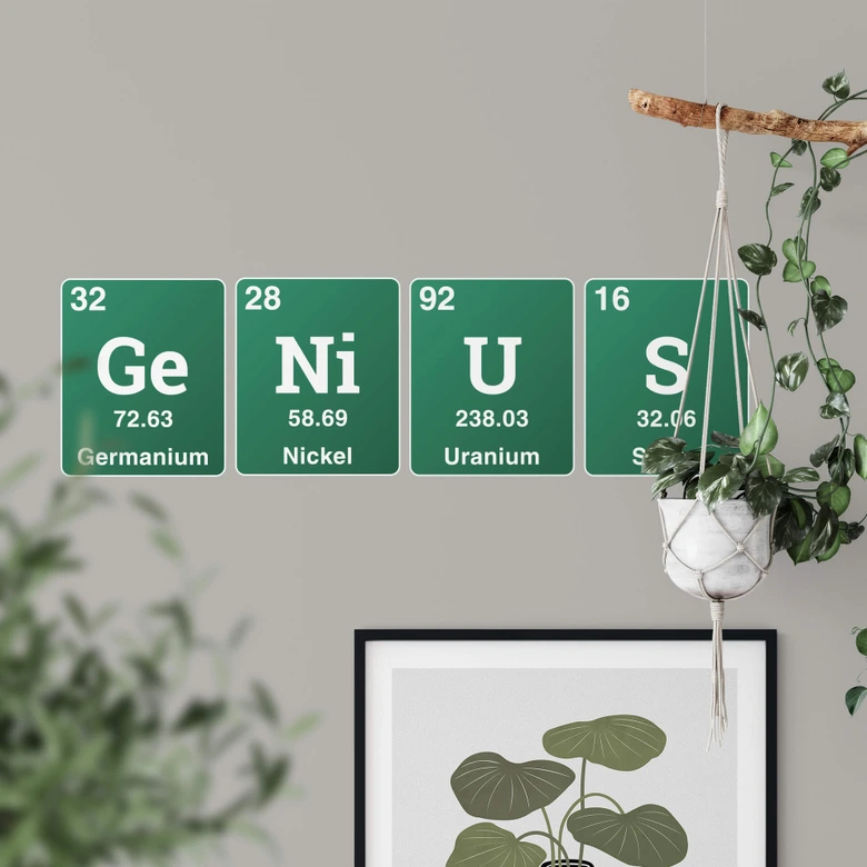 Muursticker Genius - Periodiek Systeem der Elementen 