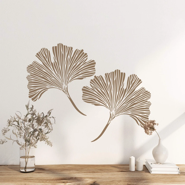 Wandtattoo Gingko Blätter (2-teilig) 