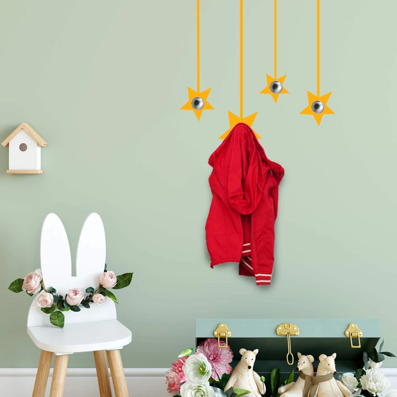 Sticker mural - Crochets étoile + 4 crochets 