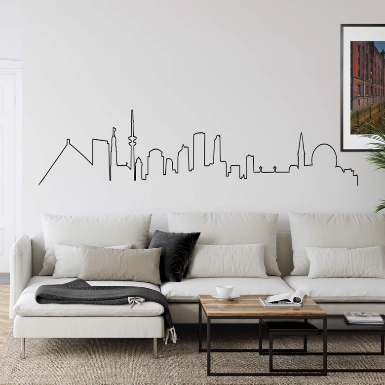Wandtattoo Hamburg Skyline Outline 