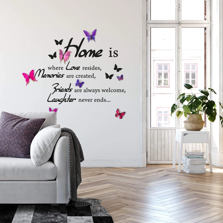 Muursticker Home is Where Love Resides 