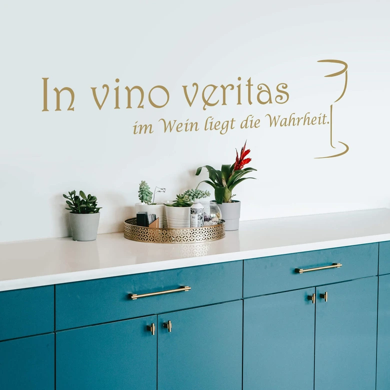 Wandtattoo In vino veritas - im Wein liegt die Wahrheit 