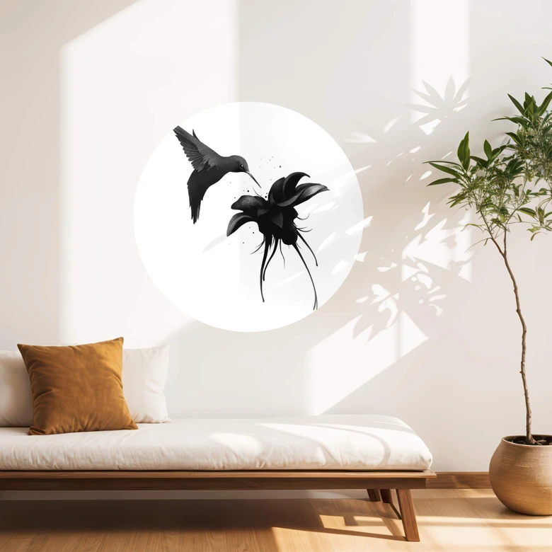 Muursticker Rond Ireland - Hummingbird 