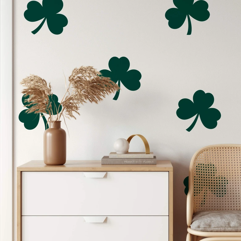 Muursticker Klavertje (6 klavertjes) 