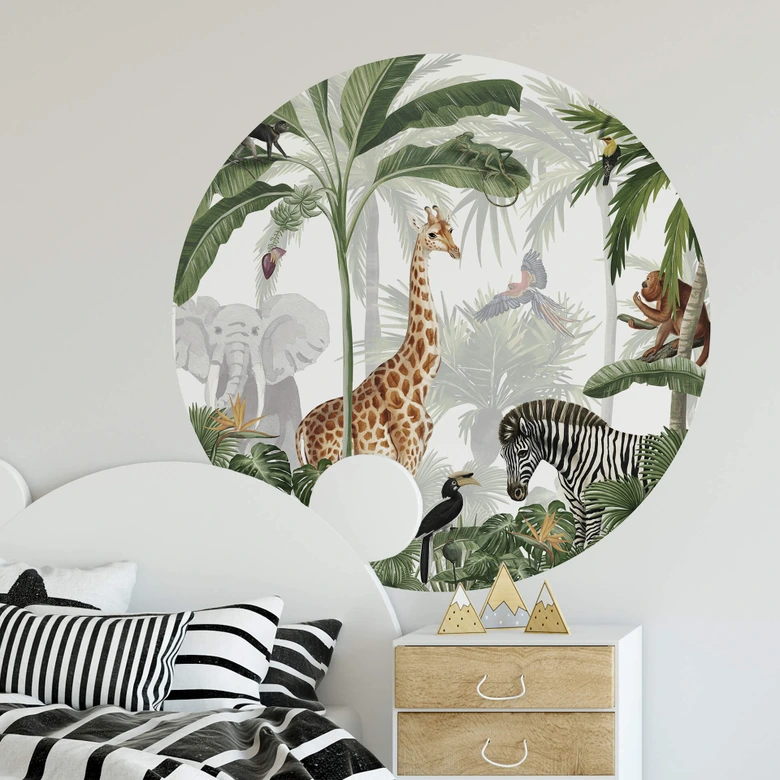 Wandtattoo Kikki Belle - Dschungel Jive - Rund 