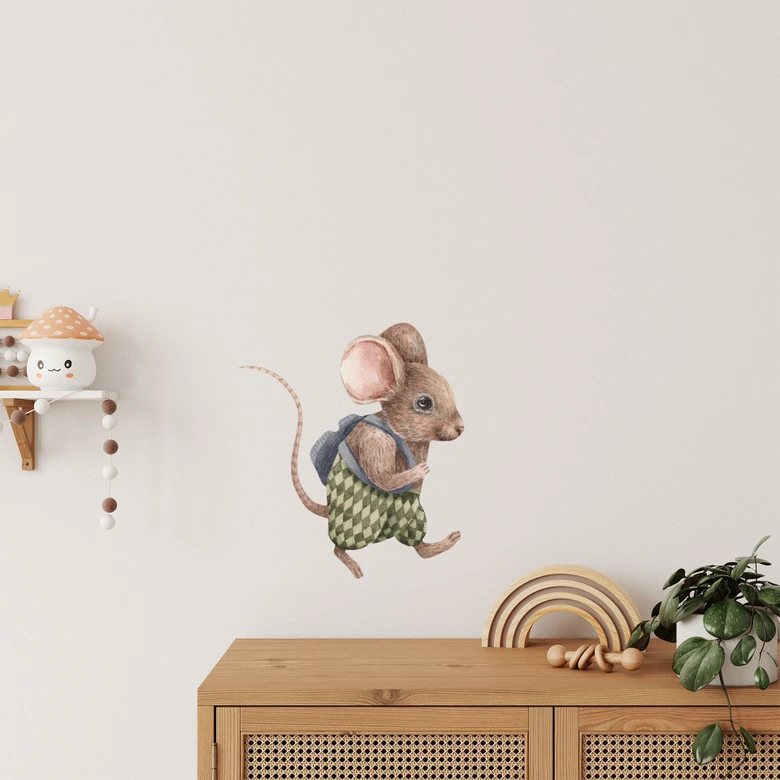 Wandtattoo Kleine Maus auf Entdeckungstour - Kikki Belle 