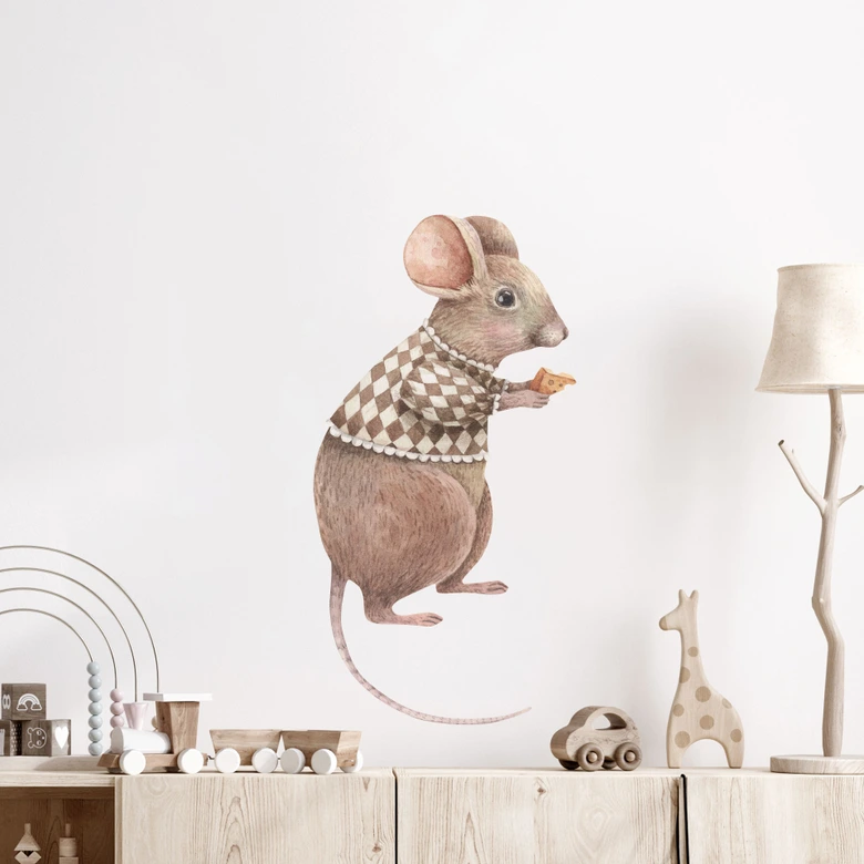 Wandtattoo Maus - Glück mit Käse - Kikki Belle 