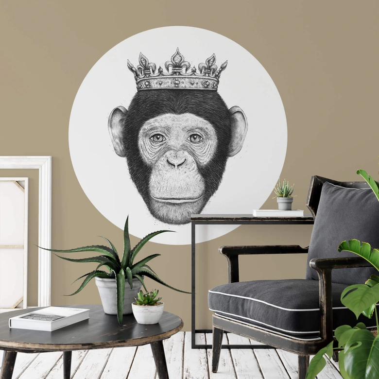 Sticker mural Korenkova - Le roi Singe - Rond 