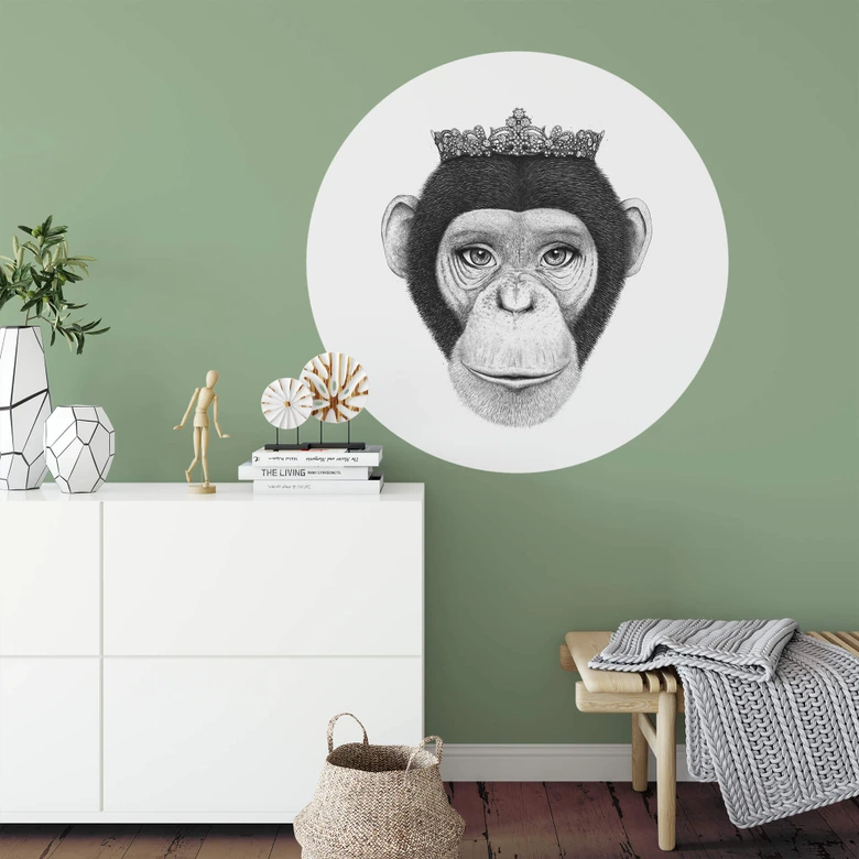 Wandtattoo Korenkova - The Queen Monkey - Rund 