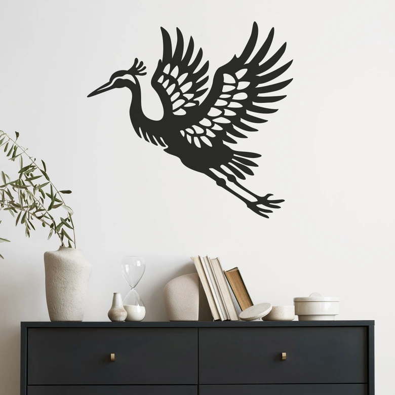 Sticker mural grue - oiseau élégant 