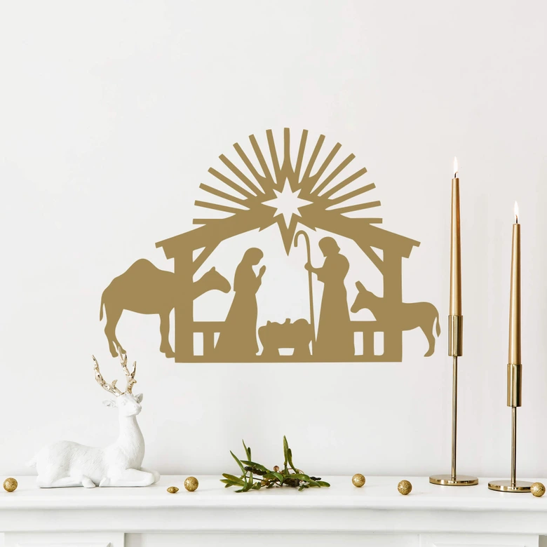 Wandtattoo Weihnachten - Krippe Heilige Familie 