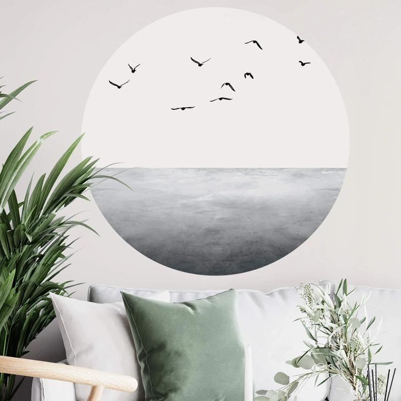 Wandtattoo Kubistika - Das offene Meer - Rund 