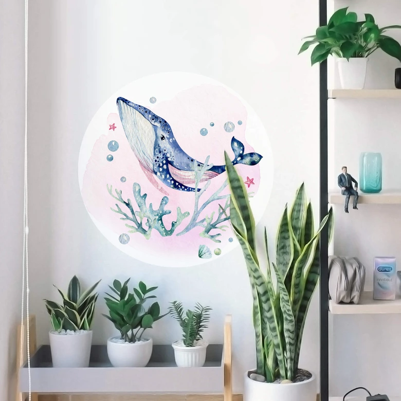 Adesivo murale Kvilis - Orca - tondo 